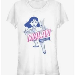 Discount 😀 Disney Mulan Fearless Pop Art Girls T-Shirt 🧨