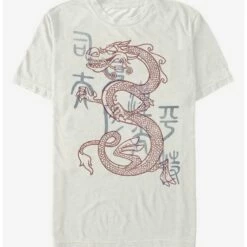 Budget ✨ Disney Mulan Mushu Dragon Outline T-Shirt ❤️