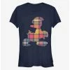 New ⌛ Disney Donald Duck Plaid Outline Classic Girls T-Shirt ⌛