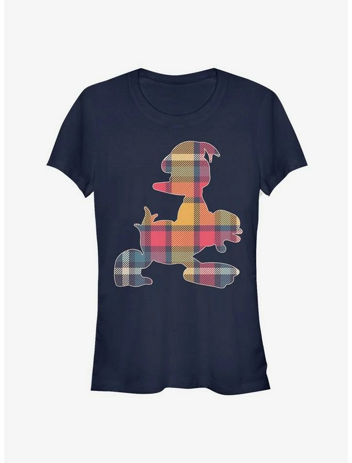 New ⌛ Disney Donald Duck Plaid Outline Classic Girls T-Shirt ⌛ 1 New ⌛ Disney Donald Duck Plaid Outline Classic Girls T-Shirt ⌛