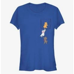Cheapest 😉 Disney Aristocats Kitten Crawl Faux Pocket Tee Classic Girls T-Shirt 🥰