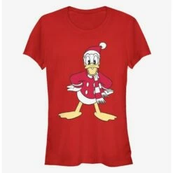 Flash Sale 💯 Disney Donald Holiday Santa Hat Classic Girls T-Shirt ⌛