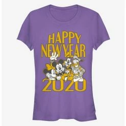 New ⌛ Disney Mickey Mouse Crew Happy New Year 2020 Classic 💯 Girls T-Shirt 🛒