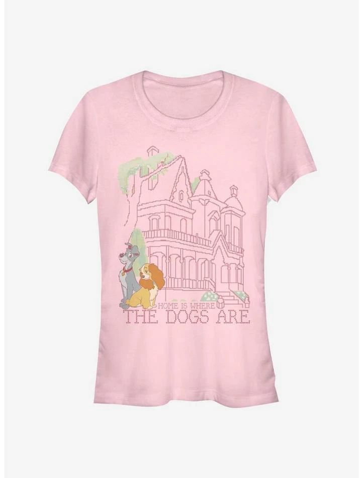 Best Pirce π Disney Lady And The Tramp Stitch Home Is Where The Dogs Are Classic Girls T-Shirt 𧨠1 Best Pirce π Disney Lady And The Tramp Stitch Home Is Where The Dogs Are Classic Girls T-Shirt π§¨