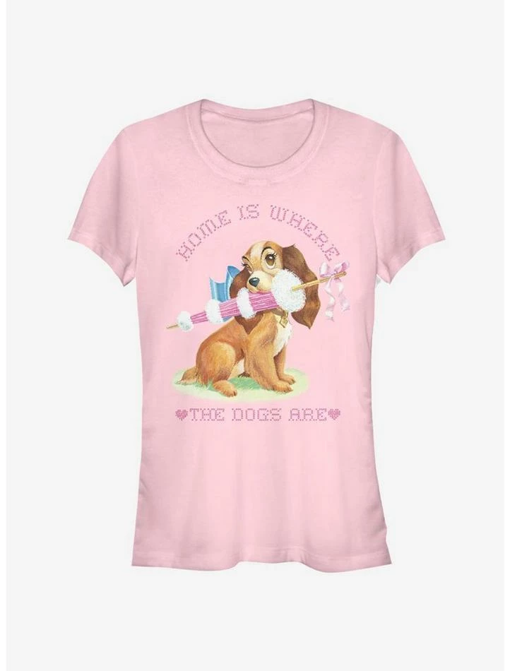 Flash Sale ⭐ Disney Lady And The Tramp Home Is Where The Dogs Are Classic Girls T-Shirt 🎉 1 Flash Sale ⭐ Disney Lady And The Tramp Home Is Where The Dogs Are Classic Girls T-Shirt 🎉