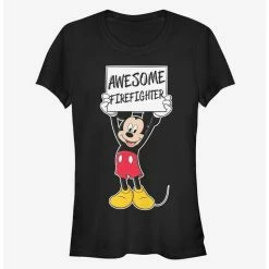Cheapest ⭐ Disney Mickey Mouse Awesome Firefighter Classic 👍 Girls T-Shirt 🔥