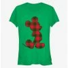 Best deal 😀 Disney Mickey Mouse Holiday Plaid Outline Classic Girls T-Shirt 🤩