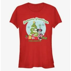 New 🛒 Disney Minnie Mouse Holiday Seasons Greetings From Daughter Classic Girls T-Shirt 😀