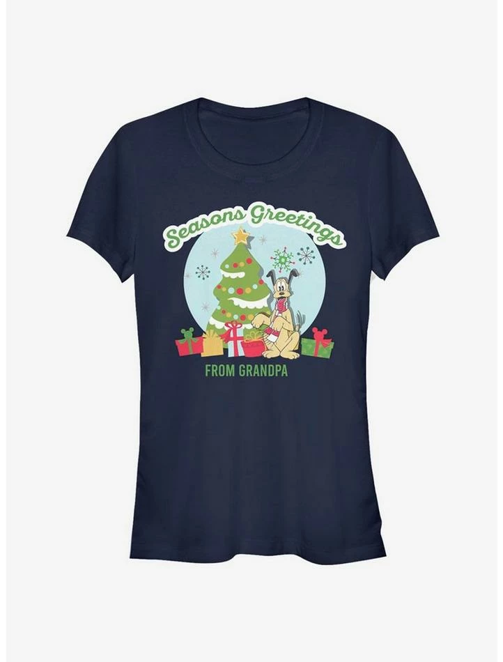 Promo 🔥 Disney Pluto Holiday Seasons Greetings From Grandpa Classic Girls T-Shirt ❤️ 1 Promo 🔥 Disney Pluto Holiday Seasons Greetings From Grandpa Classic Girls T-Shirt ❤️