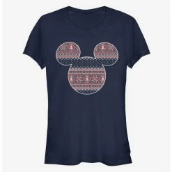 Flash Sale 🎉 Disney Mickey Mouse Head Holiday Sweater Outline Classic ✨ Girls T-Shirt ❤️