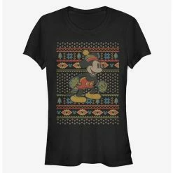 Discount 🔥 Disney Mickey Mouse Vintage Holiday Sweater Classic Girls T-Shirt 🎁