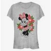 Hot Sale 🥰 Disney Minnie Mouse Holiday Poinsettia Classic Girls T-Shirt 👏
