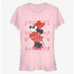Best Sale ❤️ Disney Minnie Mouse Vintage Holiday Sweater Classic 💯 Girls T-Shirt 👏