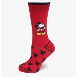 Discount ✨ Disney Mickey Mouse Pie-Eyed Red 🔔 Socks ✔️