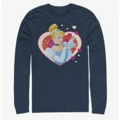 Discount 🥰 Disney Cinderella Classic Cinderella Hearts Long-Sleeve T-Shirt ⌛