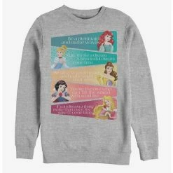 Top 10 ❤️ Disney Princess Classic Princess Adjectives Crew Sweatshirt 🎉