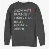 Buy 💯 Disney Princess Classic Princess List Crew Sweatshirt 💯