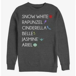 Buy 💯 Disney Princess Classic Princess List Crew Sweatshirt 💯