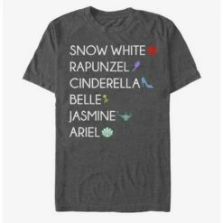 Hot Sale ⌛ Disney Princess Classic Princess List T-Shirt 🎉
