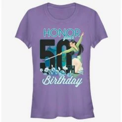 New ⭐ Disney Aladdin Mulan Fifty ✨ Birthday Girls T-Shirt 😀