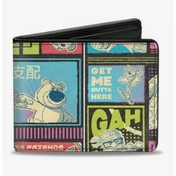 Promo 👍 Disney Pixar Movie Mashup Character Scene Blocks Bi-fold Wallet ❤️