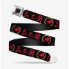 New 🔥 Disney Mulan Black And red Seatbelt Belt 🎁