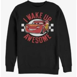 Discount 👍 Disney Pixar Cars Wake Up Awesome Crew Sweatshirt ✨