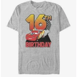 Outlet ❤️ Disney Pixar Cars Lightning ❤️ Birthday 16 T-Shirt ✔️