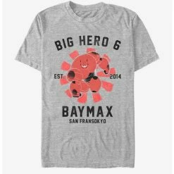 Hot Sale 👍 Disney Pixar Big Hero 6 Baymax Collegiate T-Shirt 🎉