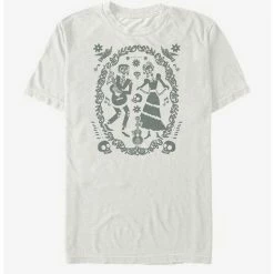 Promo ✔️ Disney Pixar Coco Paper Art Oval T-Shirt ⭐