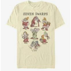 Cheapest ❤️ Disney Snow White Dwarf Grid T-Shirt ⌛
