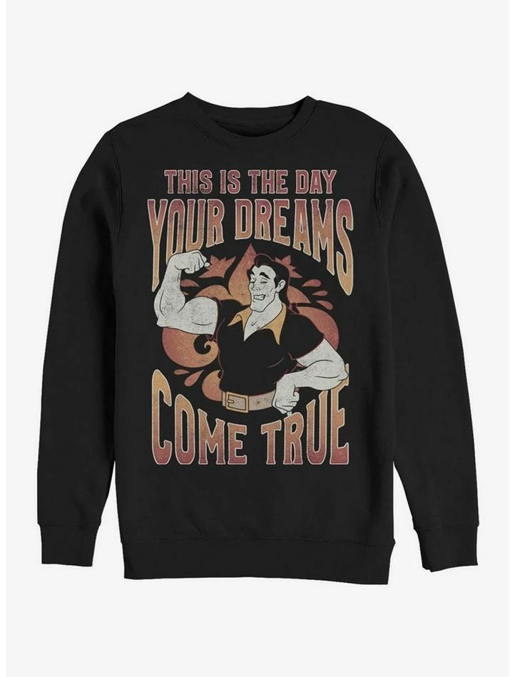 Promo ⭐ Disney Villains Gaston Dreams Crew Sweatshirt 🎉 1 Promo ⭐ Disney Villains Gaston Dreams Crew Sweatshirt 🎉