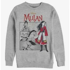 Budget ❤️ Disney Mulan Mulan Comic Panels Crew Sweatshirt 🛒