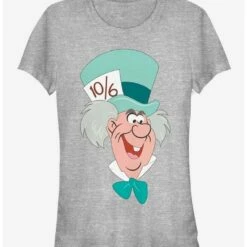 New 👍 Disney Alice In Wonderland Mad Hatter Big Face Girls T-Shirt 🥰