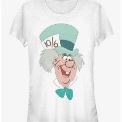 Top 10 ✨ Disney Alice In Wonderland Mad Hatter Big Face Girls T-Shirt ⌛