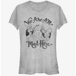 Promo 🌟 Disney Alice In Wonderland All Mad Here Girls T-Shirt 💯