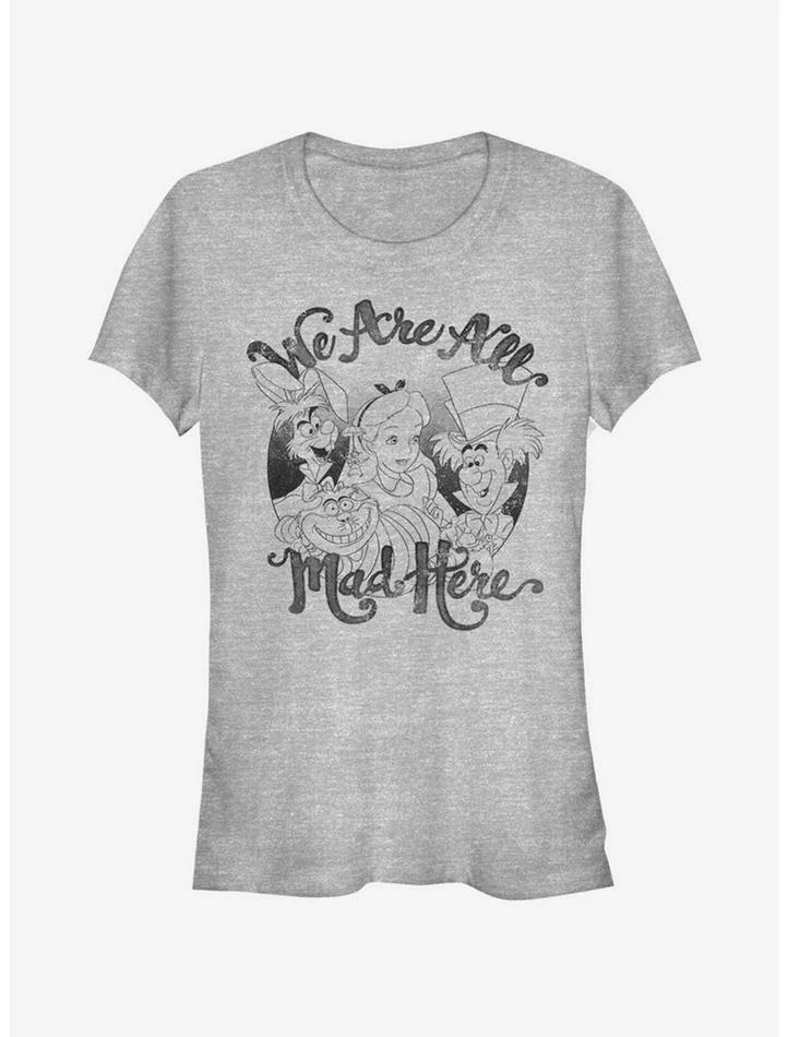 Promo 🌟 Disney Alice In Wonderland All Mad Here Girls T-Shirt 💯 1 Promo 🌟 Disney Alice In Wonderland All Mad Here Girls T-Shirt 💯