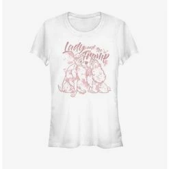 Hot Sale 😀 Disney Lady And The Tramp Lady Tramp Lineart Girls T-Shirt 🎁