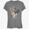 Coupon ⭐ Disney Mickey Mouse Minnie Big Face Distressed Girls T-Shirt ⌛