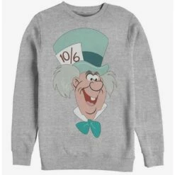 Brand new ⭐ Disney Alice In Wonderland Mad Hatter Big Face Crew Sweatshirt 🔥
