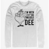 Best Pirce 🎁 Disney Alice In Wonderland I'm With Tweedle Dee Long-Sleeve T-Shirt ✔️