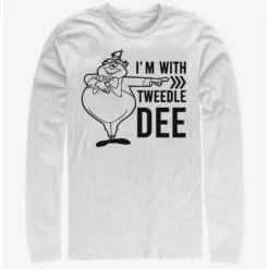 Best Pirce 🎁 Disney Alice In Wonderland I'm With Tweedle Dee Long-Sleeve T-Shirt ✔️