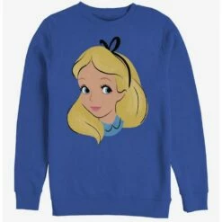 Outlet 😉 Disney Alice In Wonderland Big Face Crew Sweatshirt 🔥