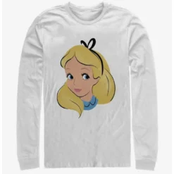 Budget 🤩 Disney Alice In Wonderland Big Face Long-Sleeve T-Shirt 😀