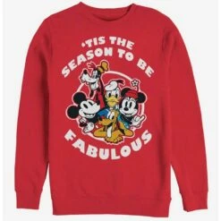 New 🧨 Disney Mickey Mouse Holiday Fabulous Holiday Crew Sweatshirt 🧨