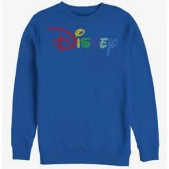 Outlet 🎉 Disney Classic Multicolor Disney Logo Crew Sweatshirt 👏