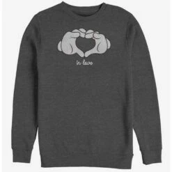 Best Sale 🎁 Disney Mickey Mouse Glove Heart Crew Sweatshirt 🧨