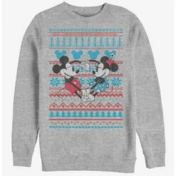 Budget 🛒 Disney Mickey Mouse Holiday Mickey & Minnie Sweater Crew Sweatshirt 🛒