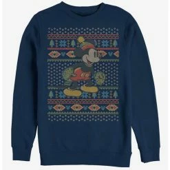 Best Sale ❤️ Disney Mickey Mouse Holiday Vintage Mickey Sweater Crew Sweatshirt ⌛