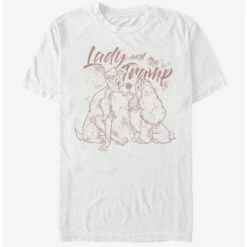 Cheapest ⌛ Disney Lady And The Tramp Lady Tramp Lineart T-Shirt 😀